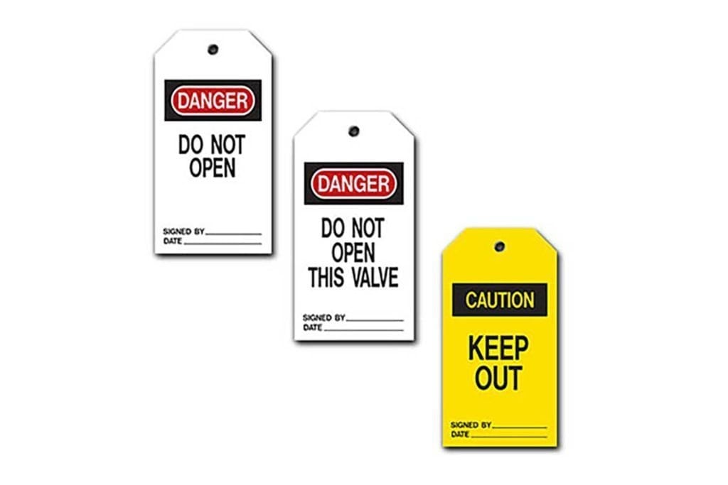 Accident prevention tags from Marking Services Canada