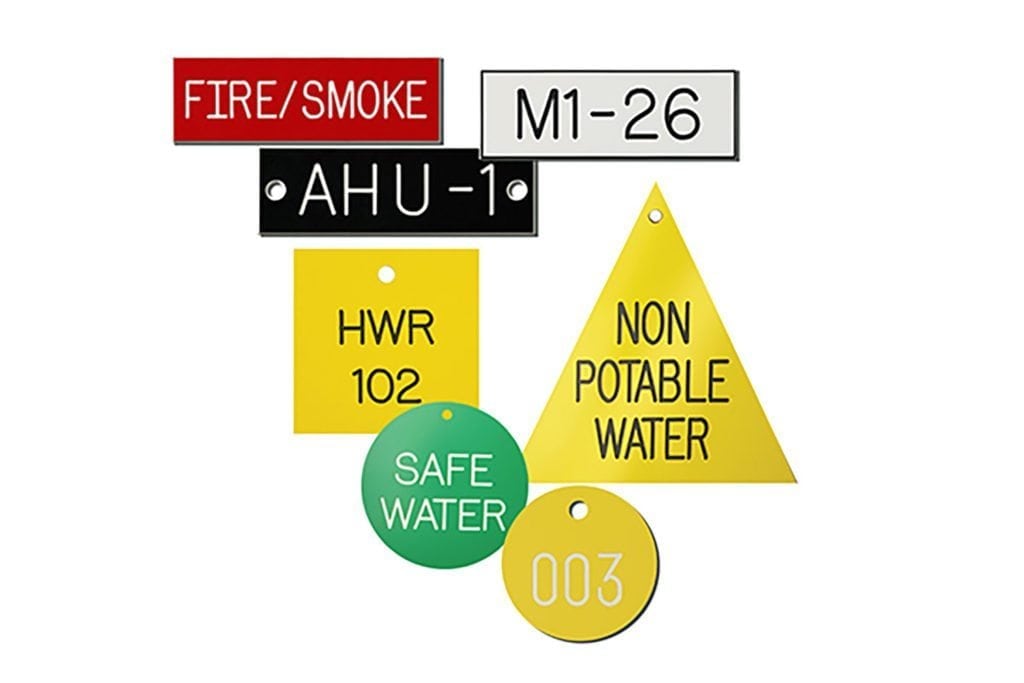 Marking Services Canada engraved plastic valve tags