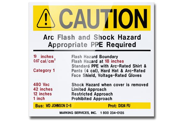 MS-478 Self-Laminating Polyester Arc Flash Labels