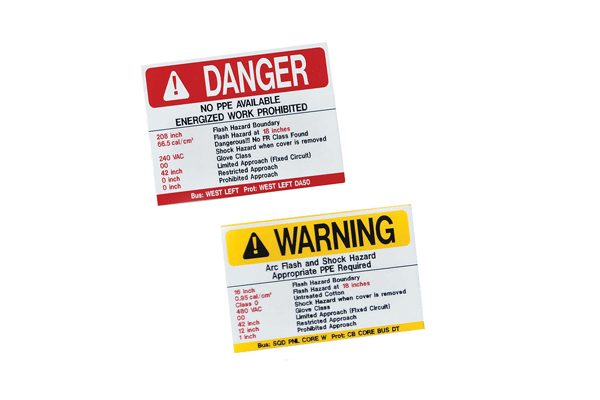 Arc Flash Labels from Marking Services Canada