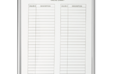 Marking Services offers an aluminum valve chart frame