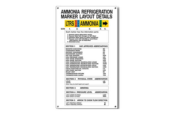 Marking Services offers PSM approved ammonia informational signs