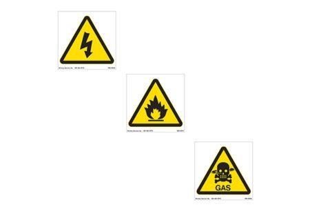 Marking Services international safety warning signs feature symbols