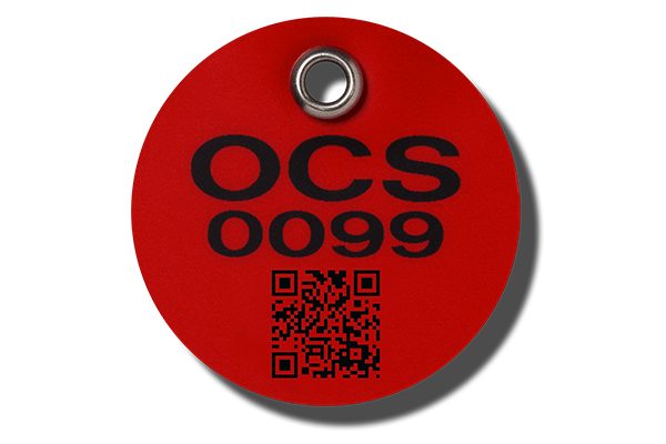 Customization including QR coding and barcode are available on MS-215 Max-Tek Valve Tags from Marking Services Canada
