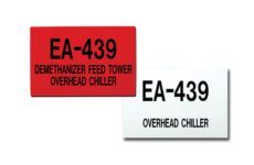 Extremely durable MS-215 signs are designed to be printed with the unique name and number of each tank or vessel