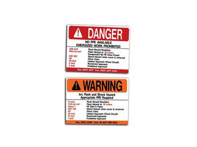 Arc Flash Labels from Marking Services Canada
