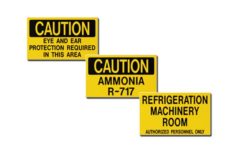 Ammonia Identification Auxiliary Door Signs MSC