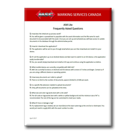 AIM Lite Mobile Technology Frequently Asked Questions Marking Services Canada